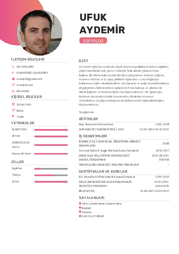 Sosyolog Cv Örnekleri cv indir